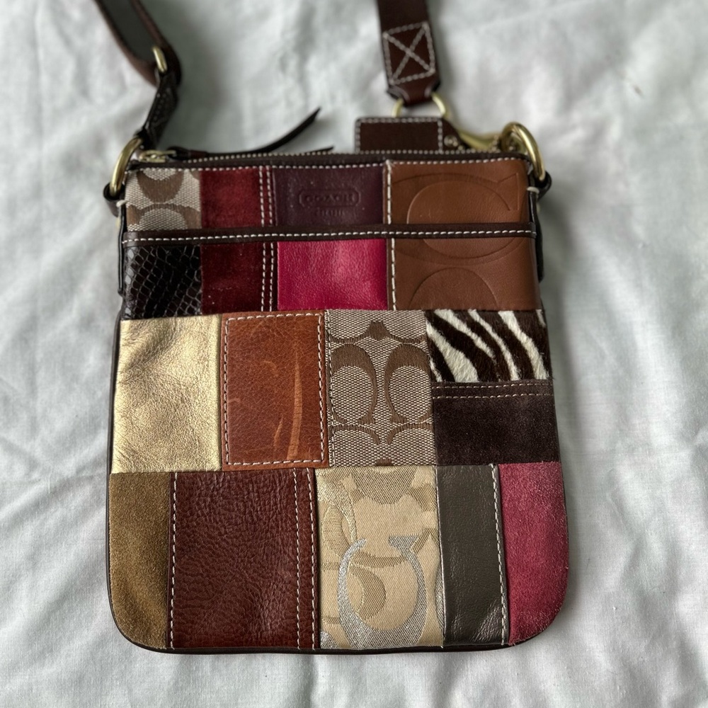 Coach Signature Patchwork Crossbody Purse, Vintage